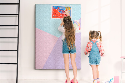 Memobord van kurk geometrische vormen in pasteltinten