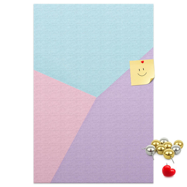 Memobord van kurk geometrische vormen in pasteltinten