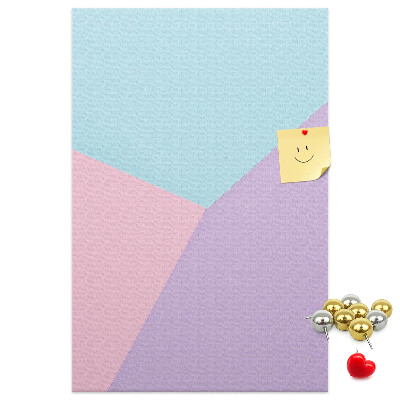 Memobord van kurk geometrische vormen in pasteltinten