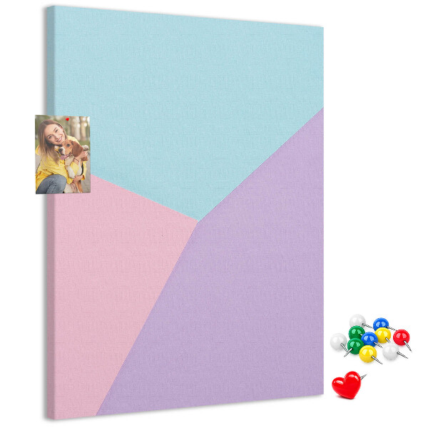 Memobord van kurk geometrische vormen in pasteltinten