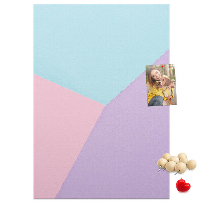Memobord van kurk geometrische vormen in pasteltinten