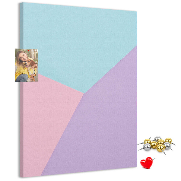 Memobord van kurk geometrische vormen in pasteltinten