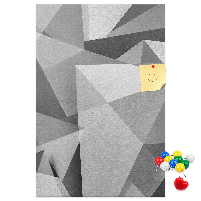 Kurken prikbord met abstract grijs patroon met driehoeken