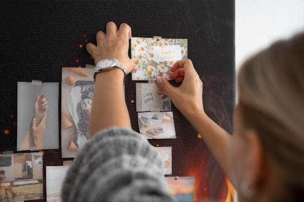 Kurk met opdruk een laaiend vuur met opstijgende rook