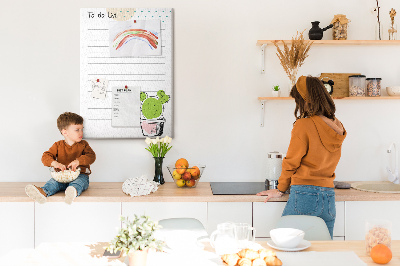 Kurken memobord met een cactus in een pot als to-do-lijst