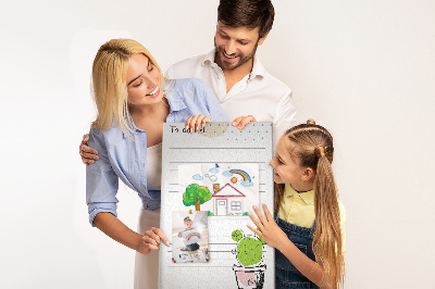 Kurken memobord met een cactus in een pot als to-do-lijst