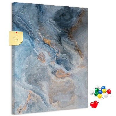 Prikbord van kurk met abstract patroon in blauwe tinten