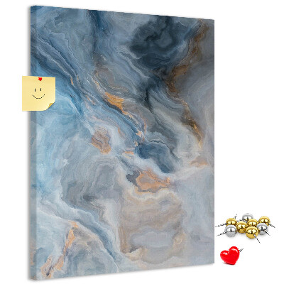 Prikbord van kurk met abstract patroon in blauwe tinten