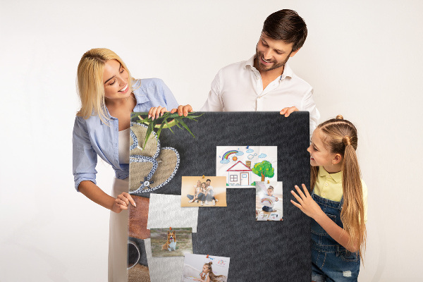 Memobord van kurk stijlvolle indeling met natuurlijke accenten