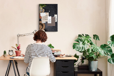 Memobord van kurk stijlvolle indeling met natuurlijke accenten