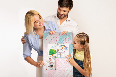 Prikbord van kurk met abstracte stippen in pastelkleuren