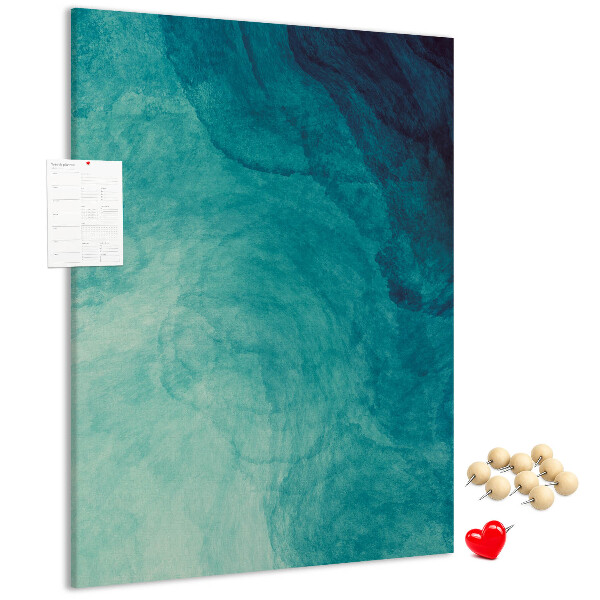 Kurken prikbord met abstract patroon in blauwe tinten