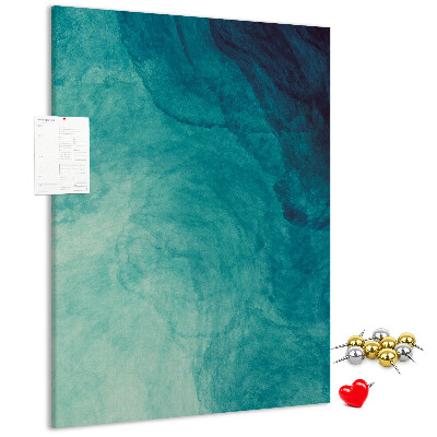 Kurken prikbord met abstract patroon in blauwe tinten
