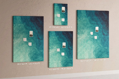Kurken prikbord met abstract patroon in blauwe tinten