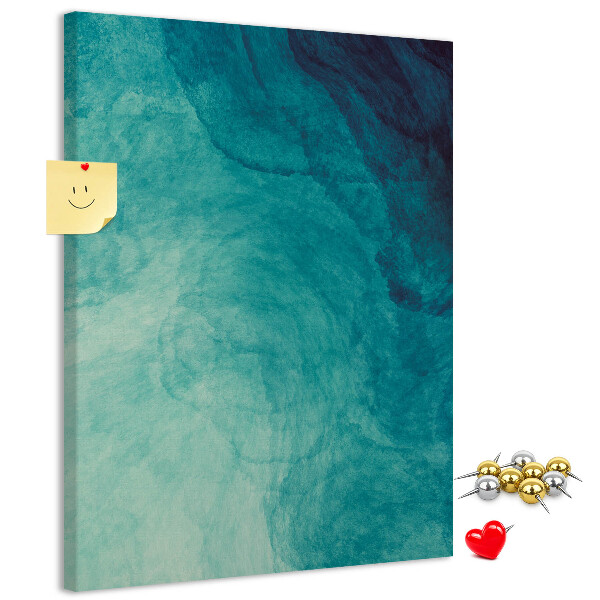 Kurken prikbord met abstract patroon in blauwe tinten