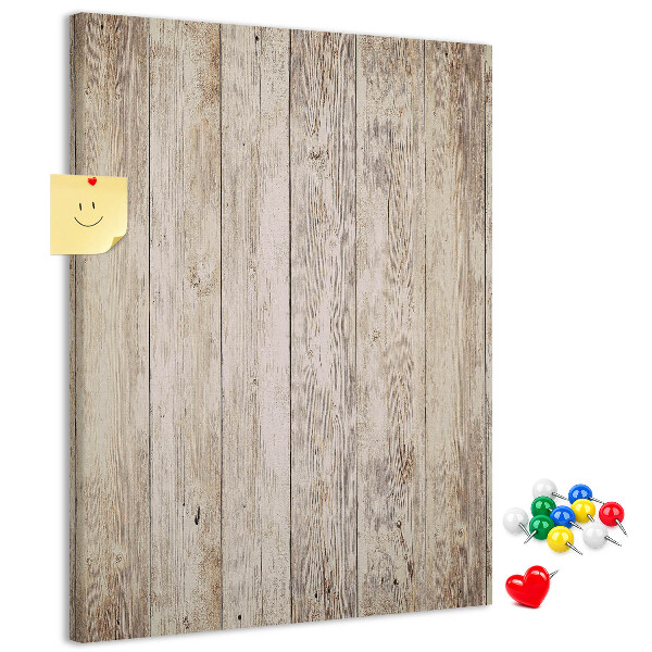 Kurken memobord rustieke plank in natuurlijke tint