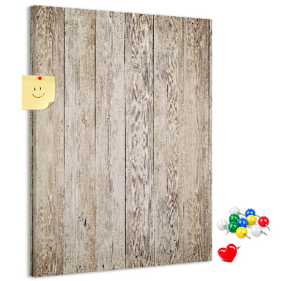 Kurken memobord rustieke plank in natuurlijke tint