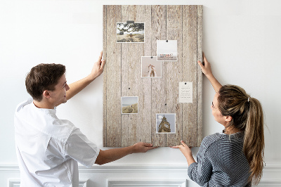Kurken memobord rustieke plank in natuurlijke tint