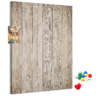 Kurken memobord rustieke plank in natuurlijke tint