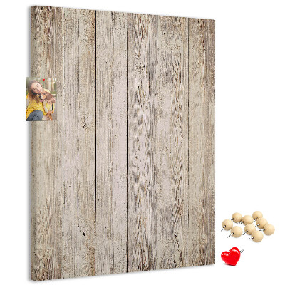 Kurken memobord rustieke plank in natuurlijke tint