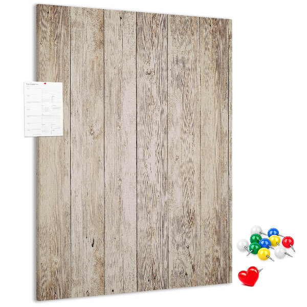 Kurken memobord rustieke plank in natuurlijke tint