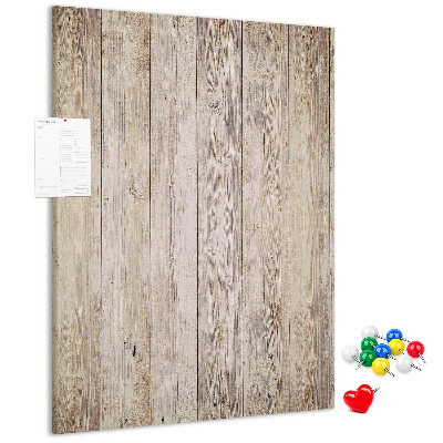 Kurken memobord rustieke plank in natuurlijke tint
