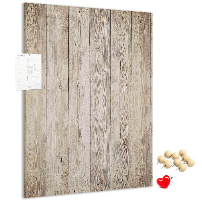 Kurken memobord rustieke plank in natuurlijke tint