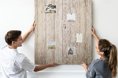 Kurken memobord rustieke plank in natuurlijke tint