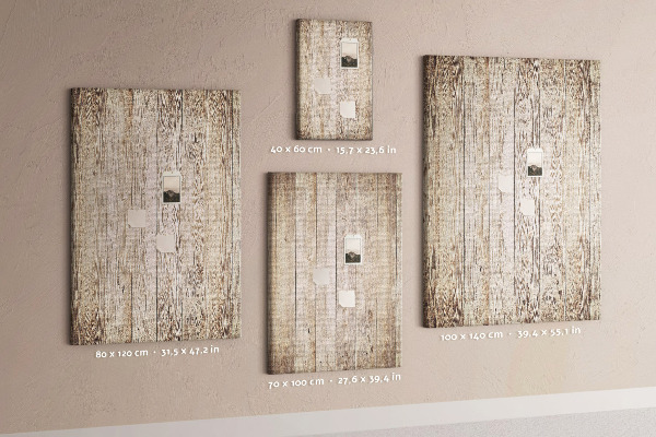 Kurken memobord rustieke plank in natuurlijke tint