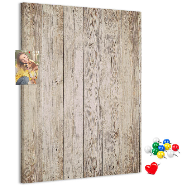 Kurken memobord rustieke plank in natuurlijke tint