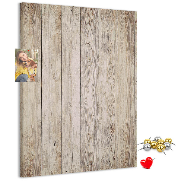 Kurken memobord rustieke plank in natuurlijke tint