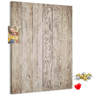 Kurken memobord rustieke plank in natuurlijke tint