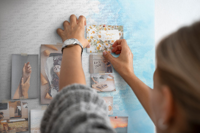 Kurk bedrukken fijne blauwe aquarelverf op canvas