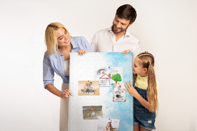 Kurk bedrukken fijne blauwe aquarelverf op canvas