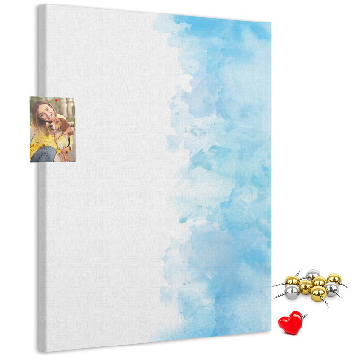 Kurk bedrukken fijne blauwe aquarelverf op canvas