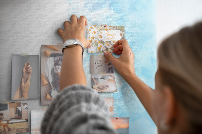 Kurk bedrukken fijne blauwe aquarelverf op canvas