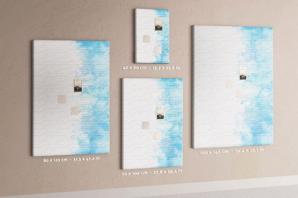 Kurk bedrukken fijne blauwe aquarelverf op canvas