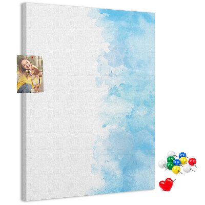 Kurk bedrukken fijne blauwe aquarelverf op canvas
