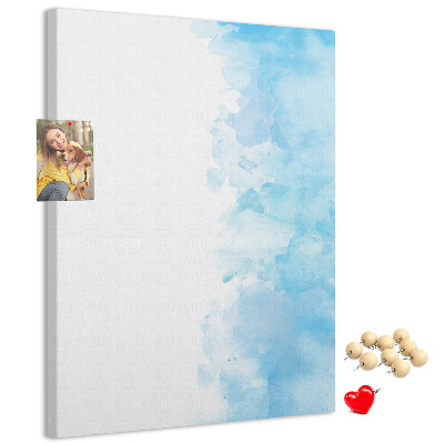 Kurk bedrukken fijne blauwe aquarelverf op canvas