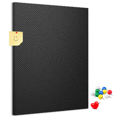 Prikbord van kurk met zwarte textuur en een subtiel houtskoolpatroon