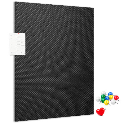 Prikbord van kurk met zwarte textuur en een subtiel houtskoolpatroon