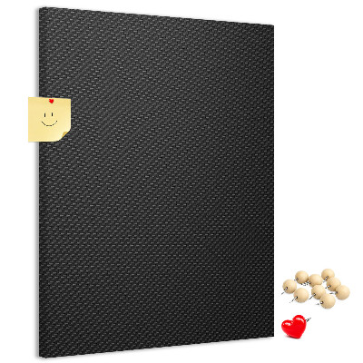 Prikbord van kurk met zwarte textuur en een subtiel houtskoolpatroon