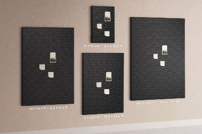 Prikbord van kurk met zwarte textuur en een subtiel houtskoolpatroon