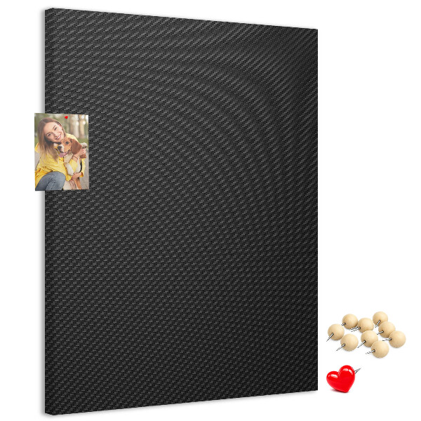 Prikbord van kurk met zwarte textuur en een subtiel houtskoolpatroon