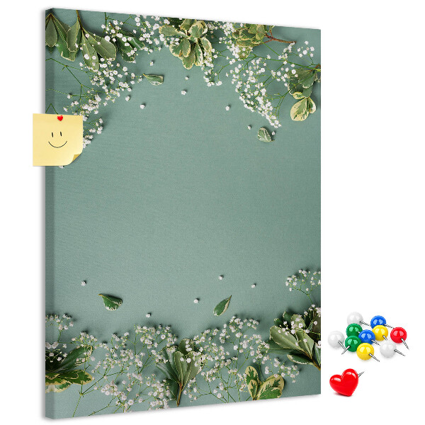 Kurk bedrukken met een groene achtergrond voorzien van delicate bloemen en bladeren