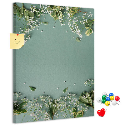 Kurk bedrukken met een groene achtergrond voorzien van delicate bloemen en bladeren
