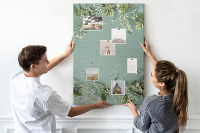 Kurk bedrukken met een groene achtergrond voorzien van delicate bloemen en bladeren