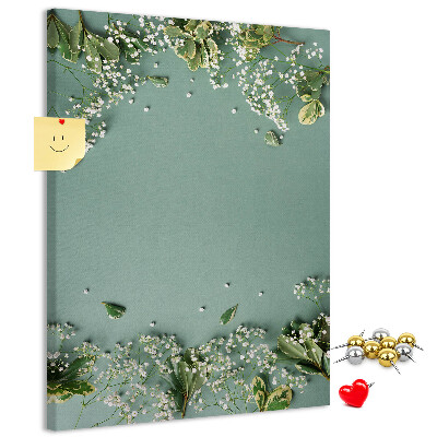 Kurk bedrukken met een groene achtergrond voorzien van delicate bloemen en bladeren