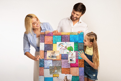 Kurk bedrukken kleurrijke houten vierkantjes in een mozaïek