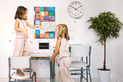 Kurk bedrukken kleurrijke houten vierkantjes in een mozaïek